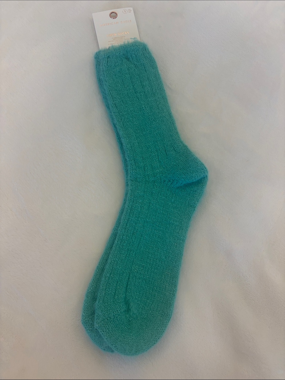 American Eagle Outfitters Plush Crew Socks in Teal